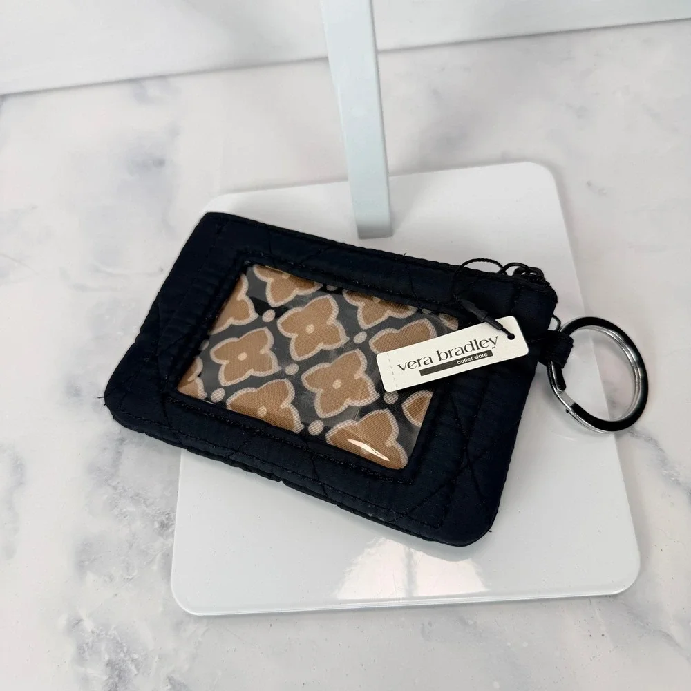 Vera Bradley Zip ID Case OS Black NWT Moonless Night
